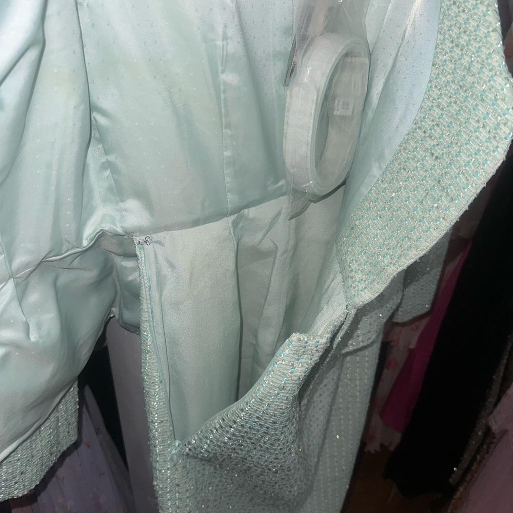 💚Self portrait mint green boucle midi dress💚 - Picture 7 of 10